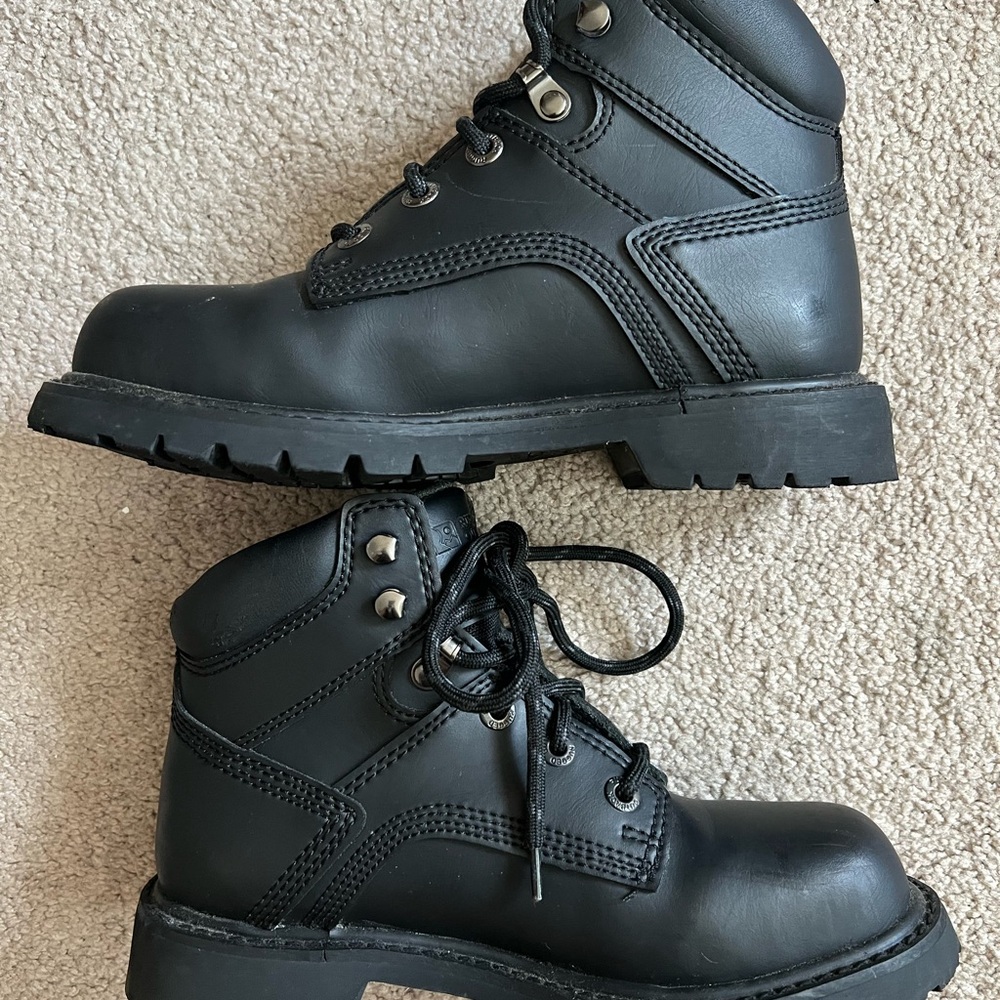 Women's Black Lace-Up Combat Boots